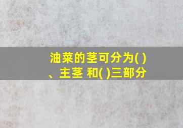 油菜的茎可分为( )、主茎 和( )三部分